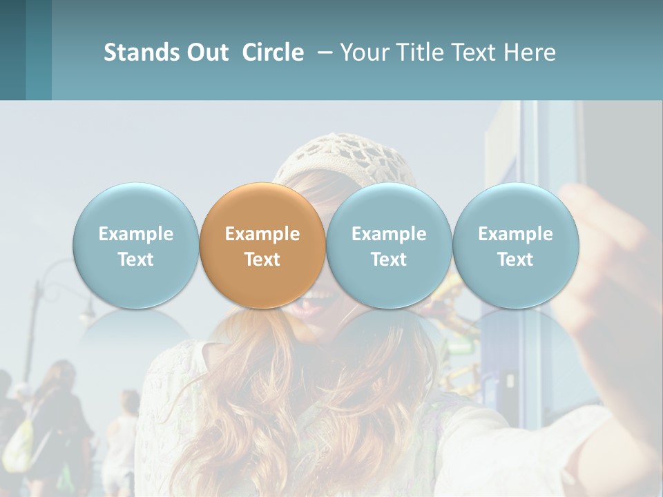 A Woman Taking A Picture With Her Cell Phone PowerPoint Template