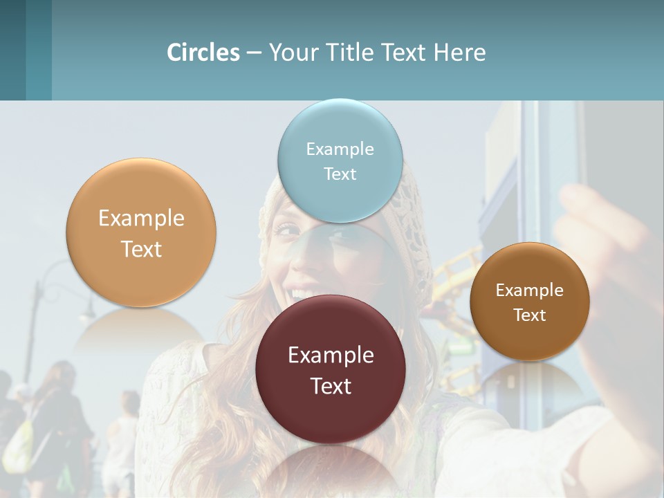 A Woman Taking A Picture With Her Cell Phone PowerPoint Template