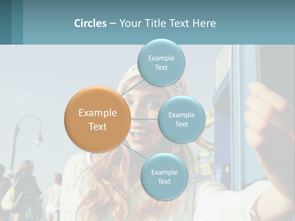 A Woman Taking A Picture With Her Cell Phone PowerPoint Template