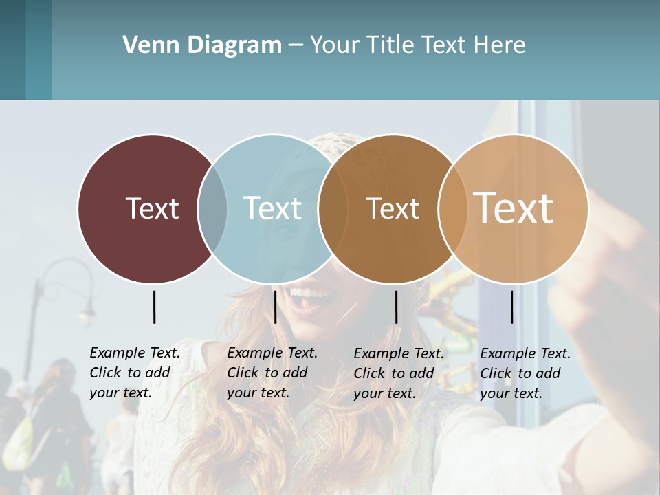 A Woman Taking A Picture With Her Cell Phone PowerPoint Template