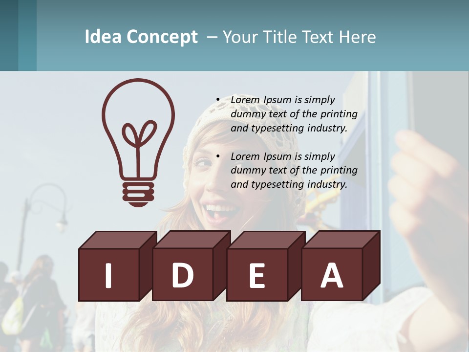 A Woman Taking A Picture With Her Cell Phone PowerPoint Template