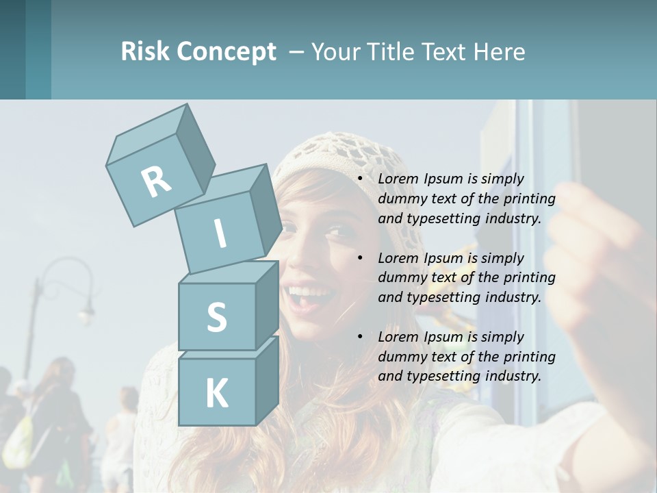 A Woman Taking A Picture With Her Cell Phone PowerPoint Template