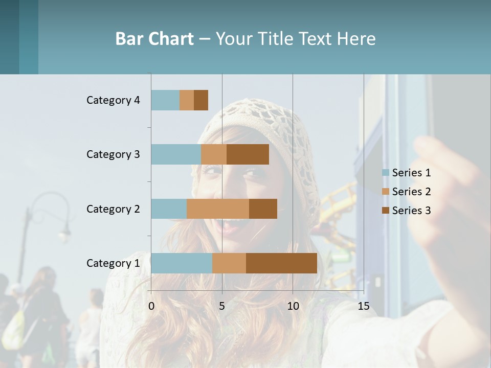 A Woman Taking A Picture With Her Cell Phone PowerPoint Template