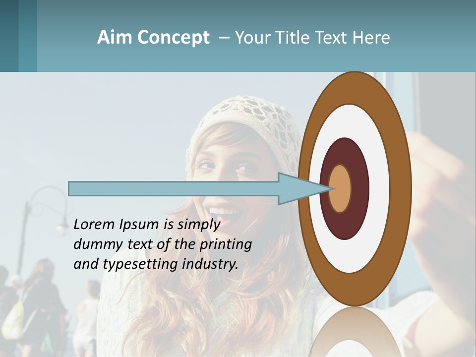 A Woman Taking A Picture With Her Cell Phone PowerPoint Template