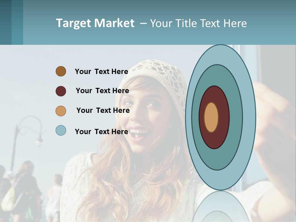 A Woman Taking A Picture With Her Cell Phone PowerPoint Template