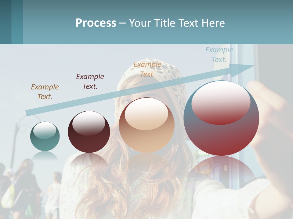 A Woman Taking A Picture With Her Cell Phone PowerPoint Template