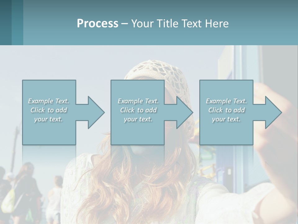 A Woman Taking A Picture With Her Cell Phone PowerPoint Template