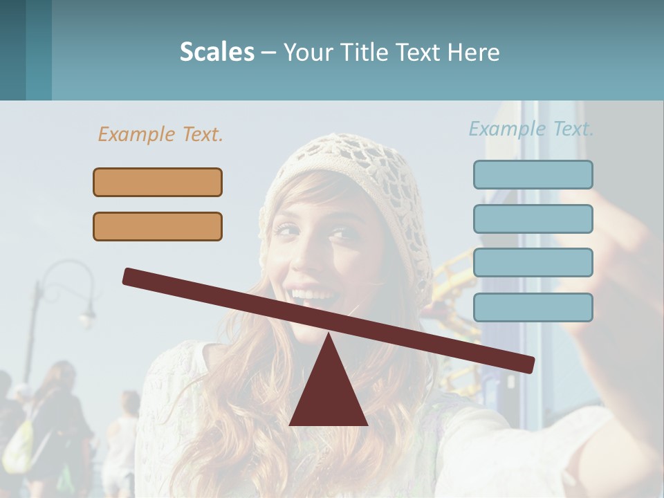 A Woman Taking A Picture With Her Cell Phone PowerPoint Template
