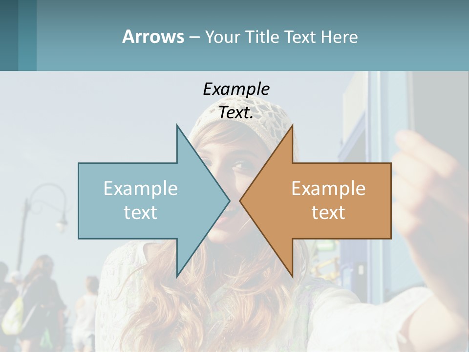 A Woman Taking A Picture With Her Cell Phone PowerPoint Template