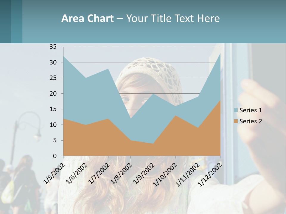 A Woman Taking A Picture With Her Cell Phone PowerPoint Template