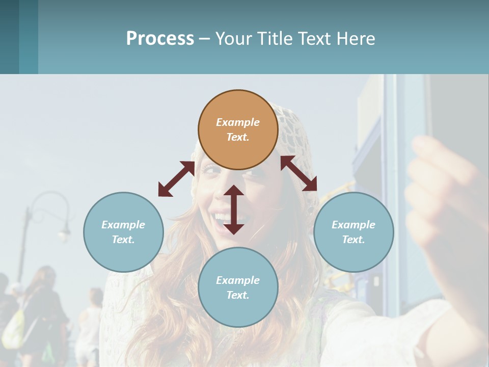 A Woman Taking A Picture With Her Cell Phone PowerPoint Template