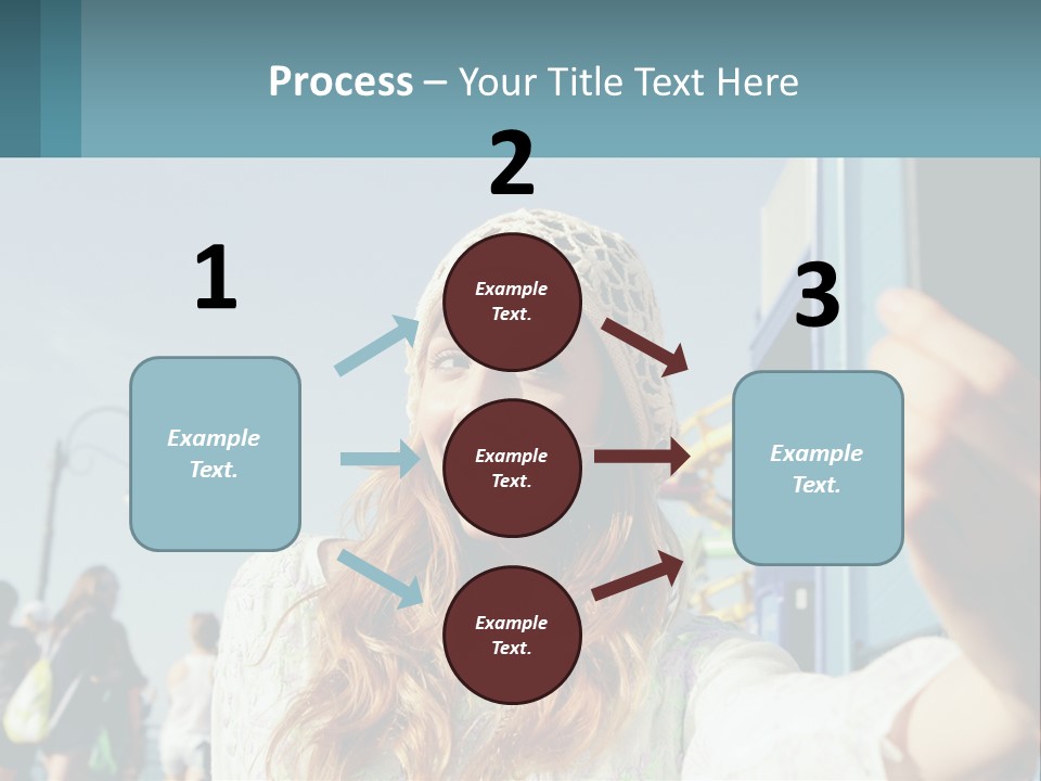 A Woman Taking A Picture With Her Cell Phone PowerPoint Template