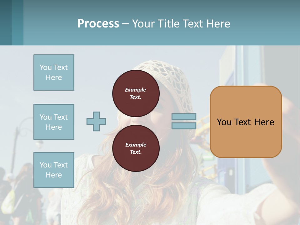 A Woman Taking A Picture With Her Cell Phone PowerPoint Template