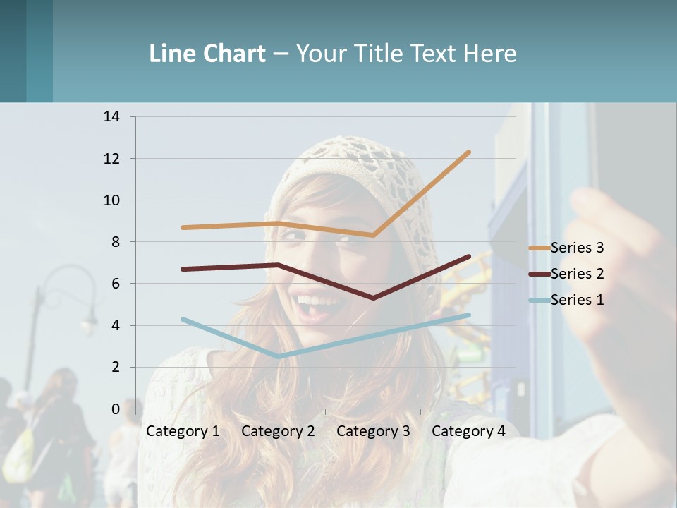 A Woman Taking A Picture With Her Cell Phone PowerPoint Template