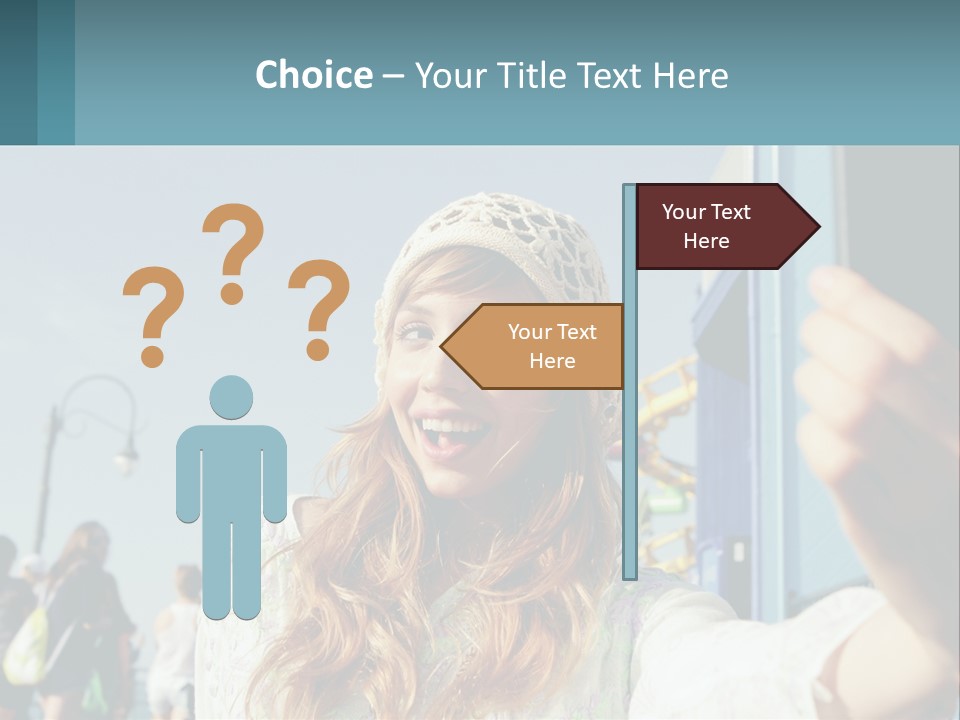 A Woman Taking A Picture With Her Cell Phone PowerPoint Template