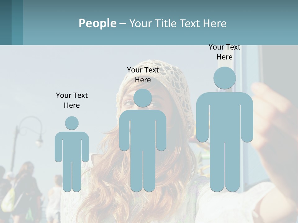 A Woman Taking A Picture With Her Cell Phone PowerPoint Template