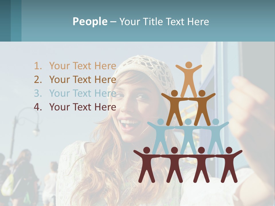 A Woman Taking A Picture With Her Cell Phone PowerPoint Template