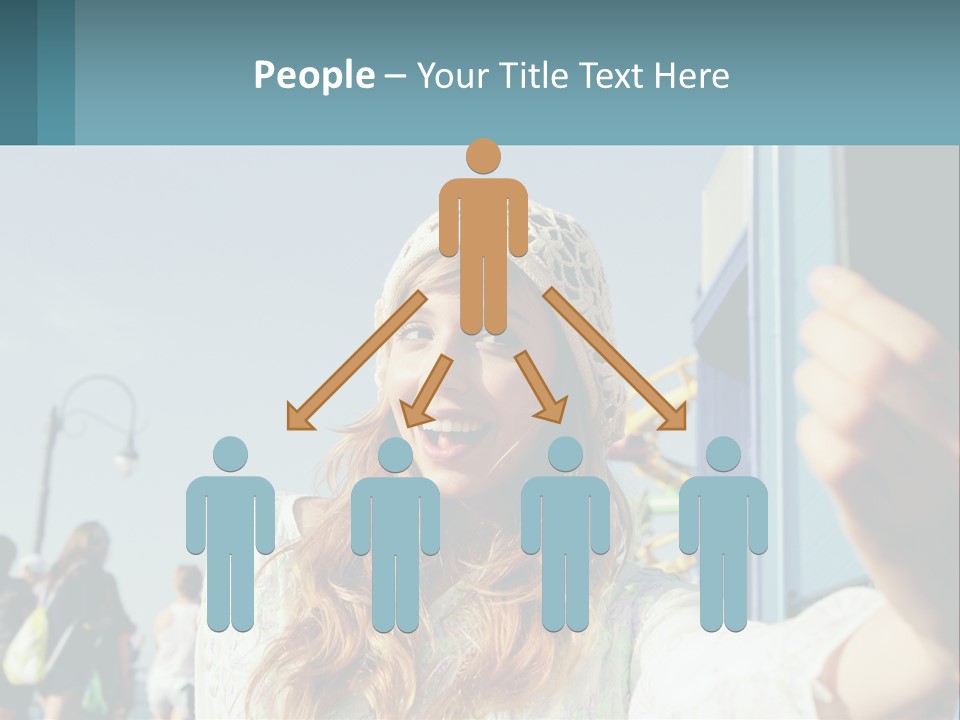 A Woman Taking A Picture With Her Cell Phone PowerPoint Template