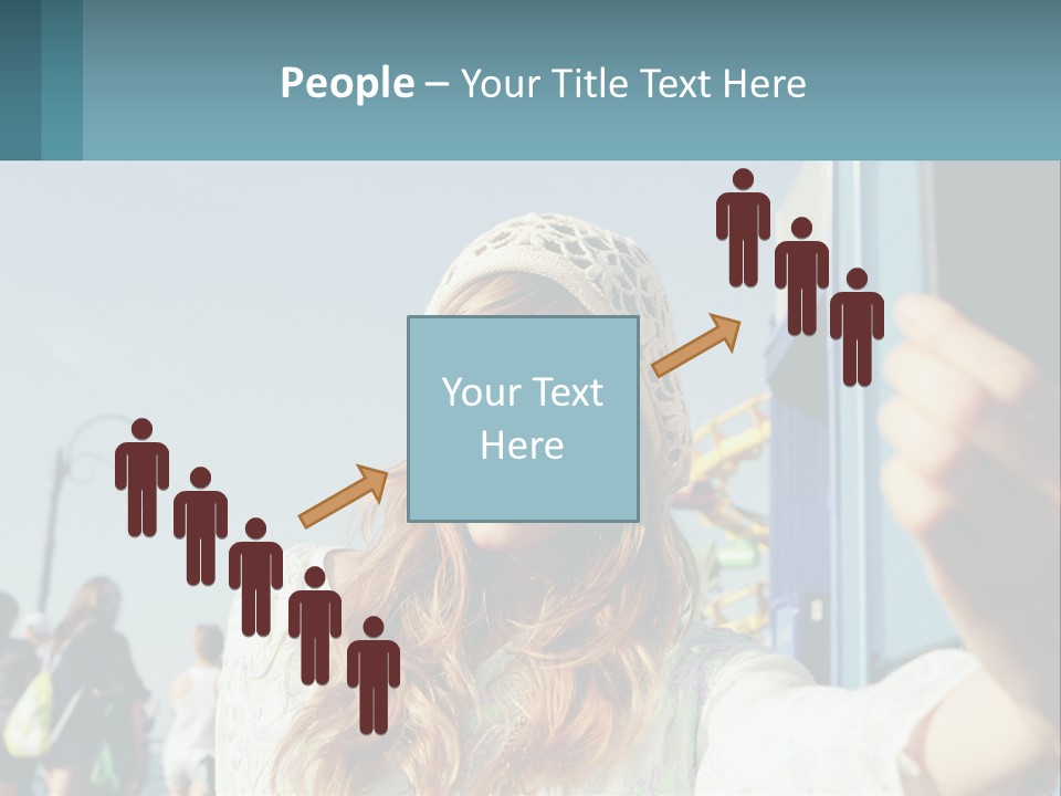 A Woman Taking A Picture With Her Cell Phone PowerPoint Template