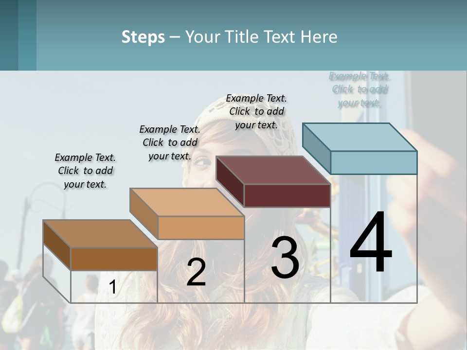 A Woman Taking A Picture With Her Cell Phone PowerPoint Template