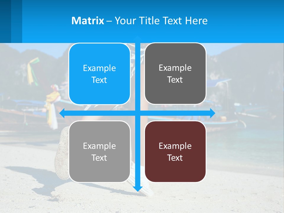 A Woman Walking On A Beach With Boats In The Background PowerPoint Template