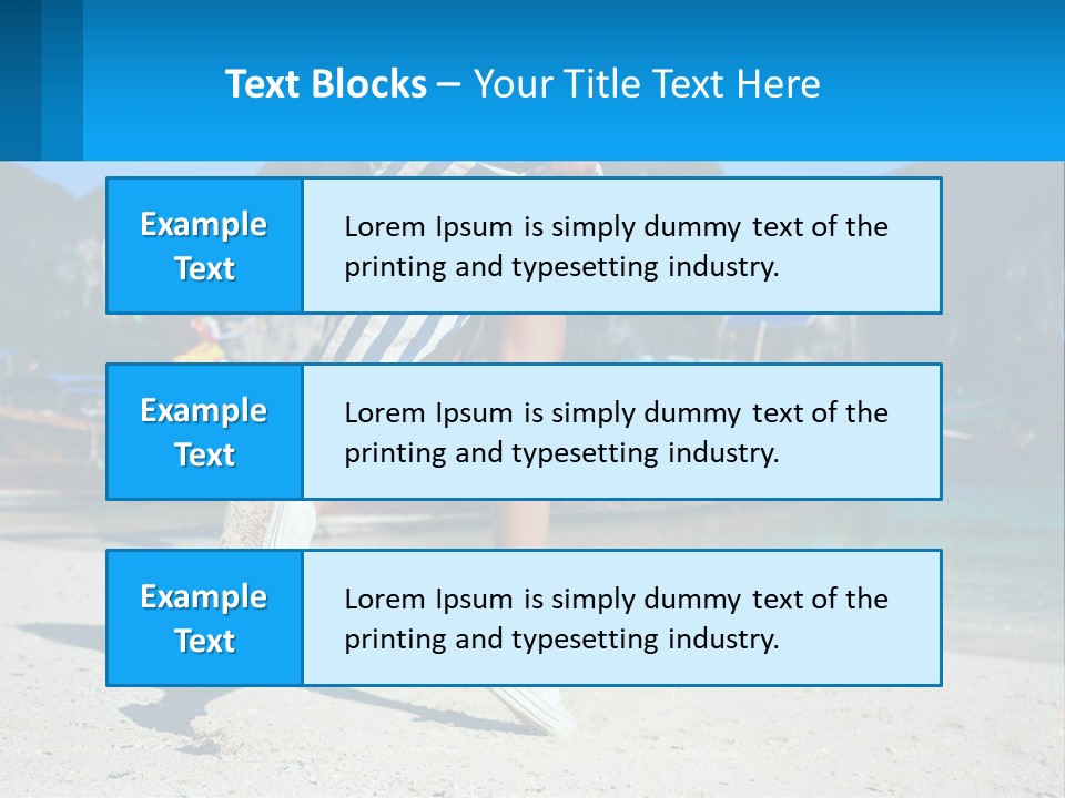 A Woman Walking On A Beach With Boats In The Background PowerPoint Template