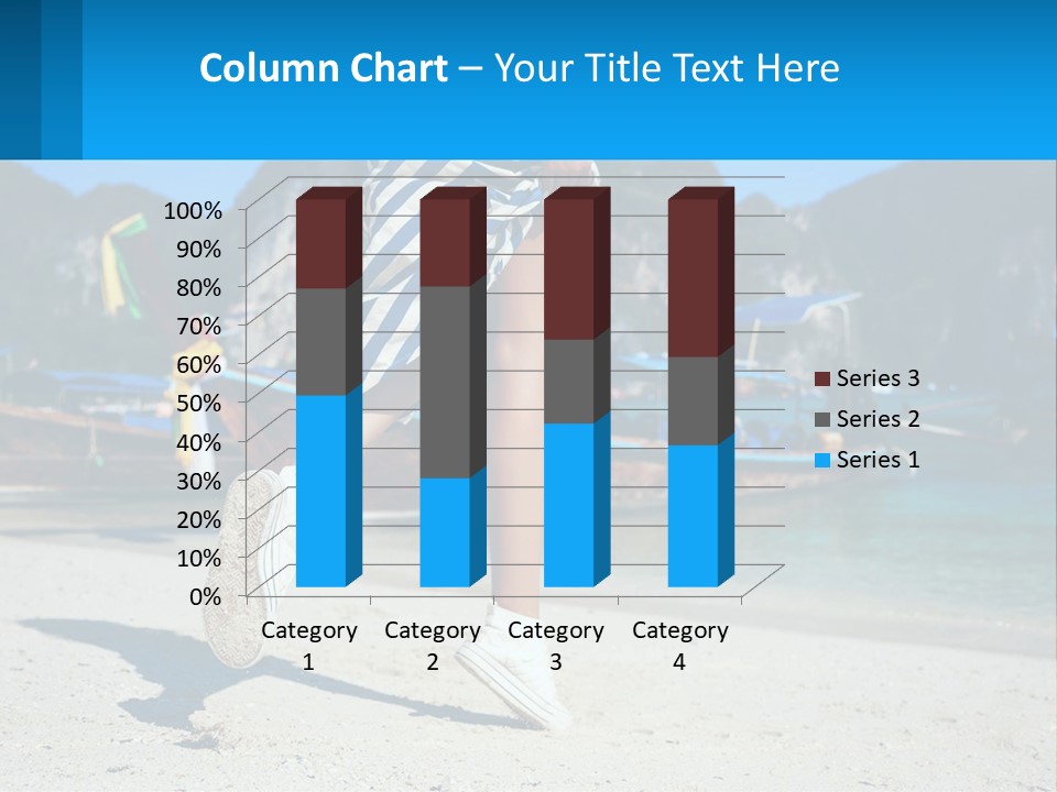 A Woman Walking On A Beach With Boats In The Background PowerPoint Template