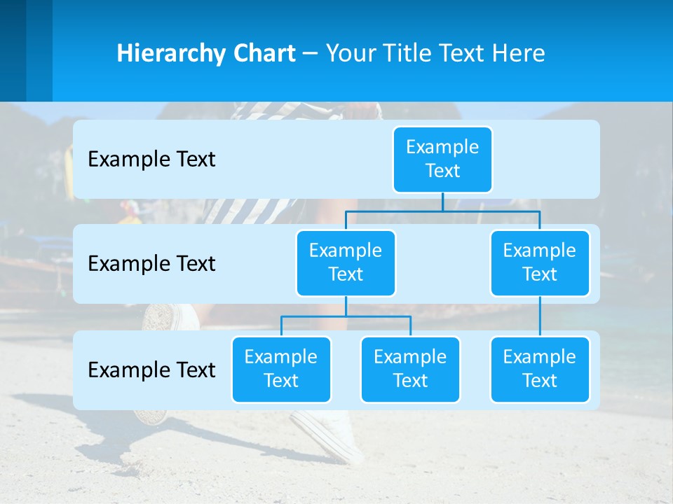 A Woman Walking On A Beach With Boats In The Background PowerPoint Template