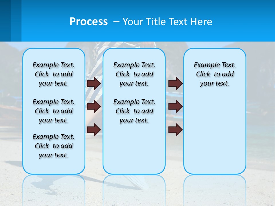 A Woman Walking On A Beach With Boats In The Background PowerPoint Template