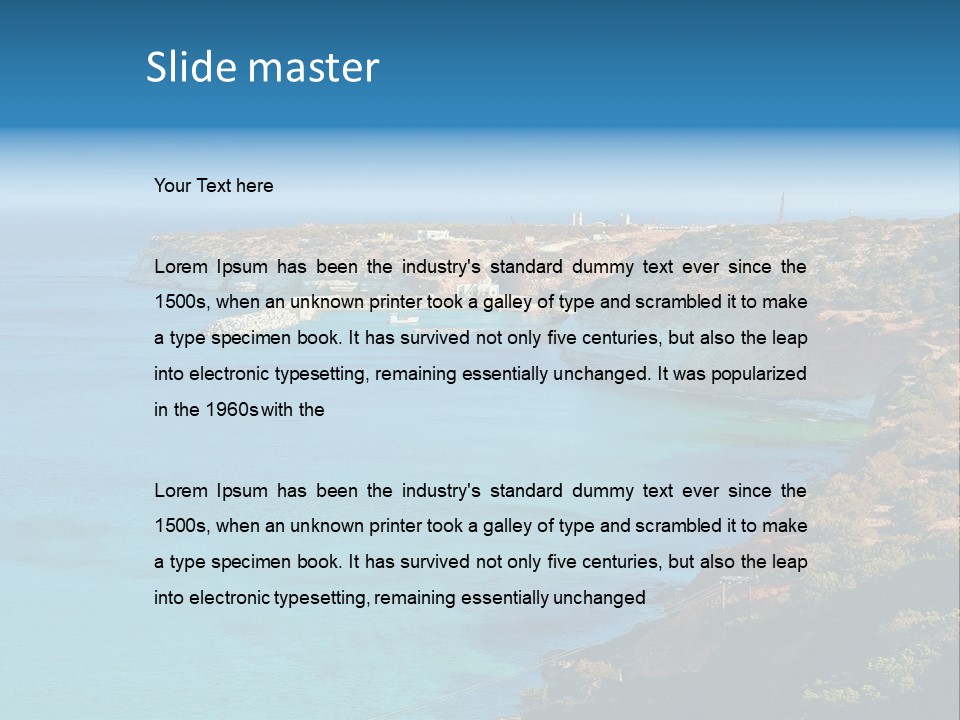 A Large Body Of Water Surrounded By Mountains PowerPoint Template