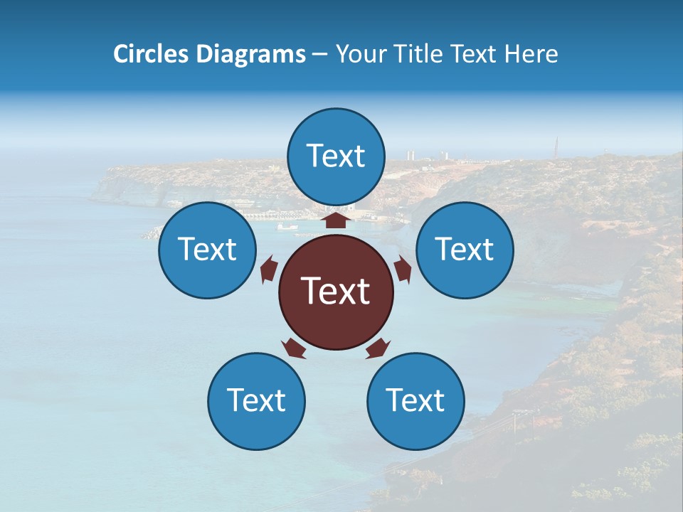 A Large Body Of Water Surrounded By Mountains PowerPoint Template