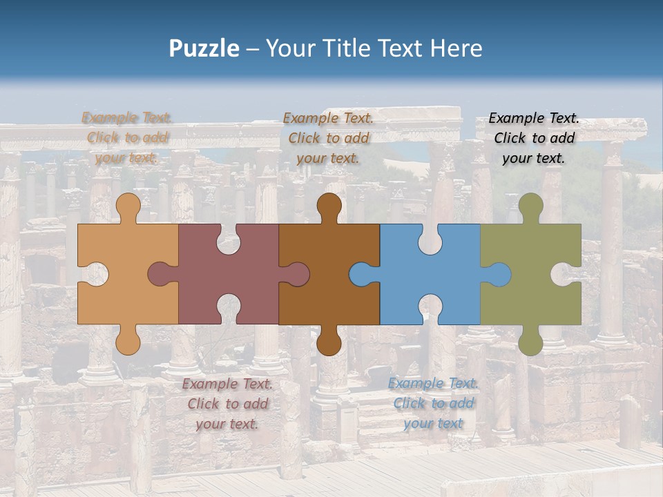 A Large Group Of Ruins In Front Of A Body Of Water PowerPoint Template