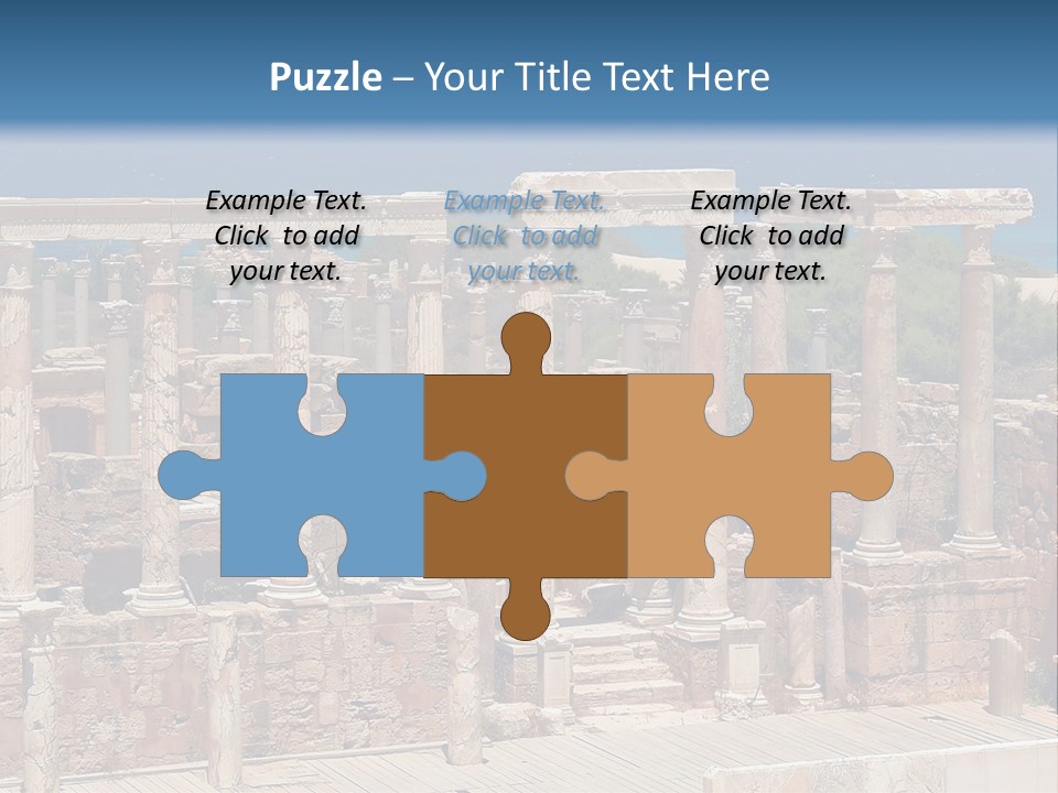 A Large Group Of Ruins In Front Of A Body Of Water PowerPoint Template