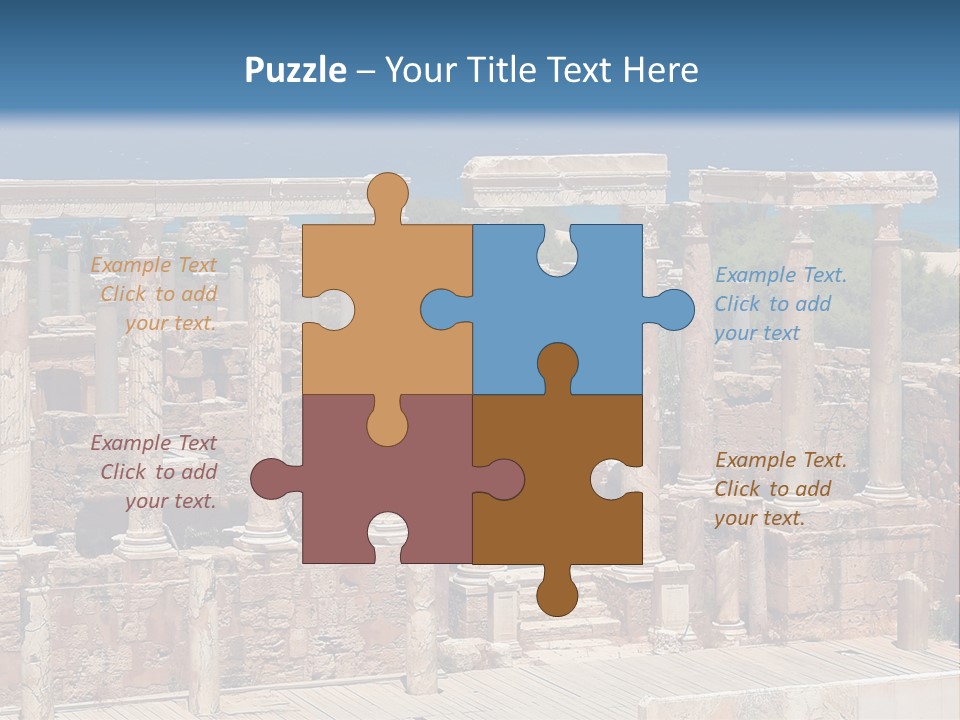 A Large Group Of Ruins In Front Of A Body Of Water PowerPoint Template