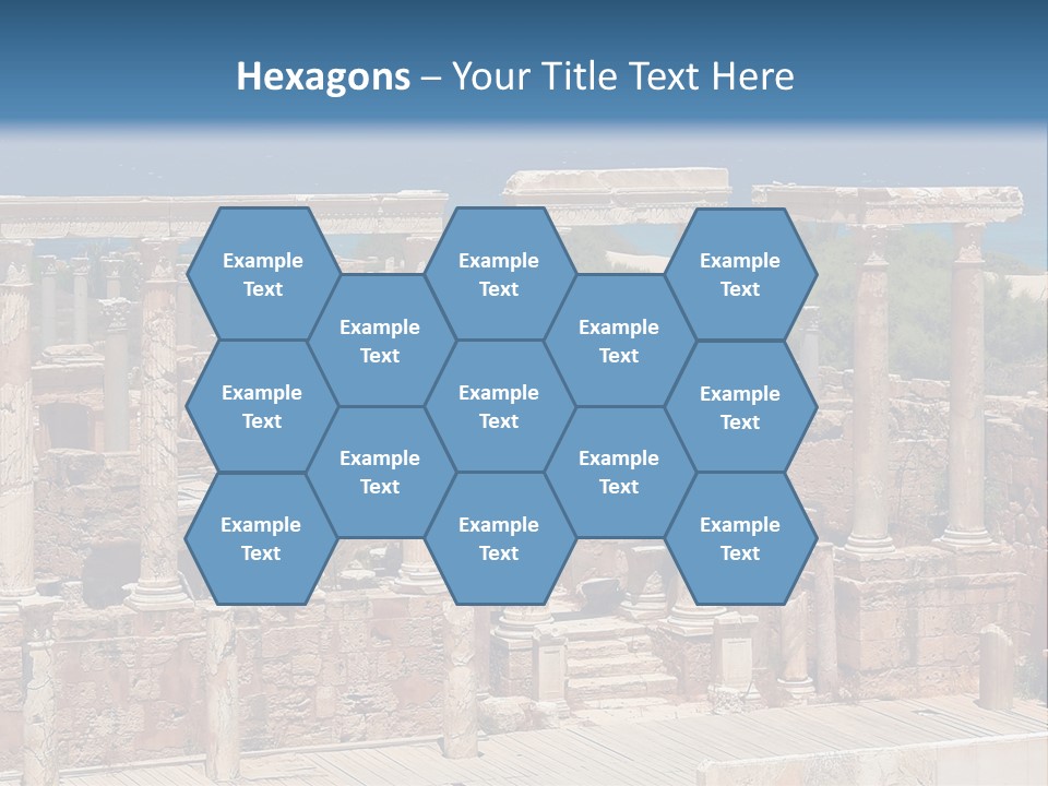 A Large Group Of Ruins In Front Of A Body Of Water PowerPoint Template