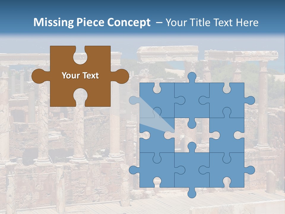 A Large Group Of Ruins In Front Of A Body Of Water PowerPoint Template