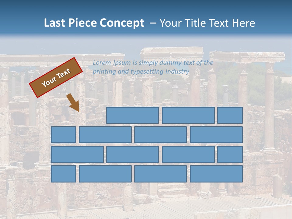 A Large Group Of Ruins In Front Of A Body Of Water PowerPoint Template