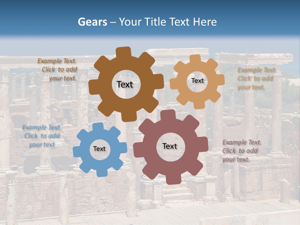 A Large Group Of Ruins In Front Of A Body Of Water PowerPoint Template