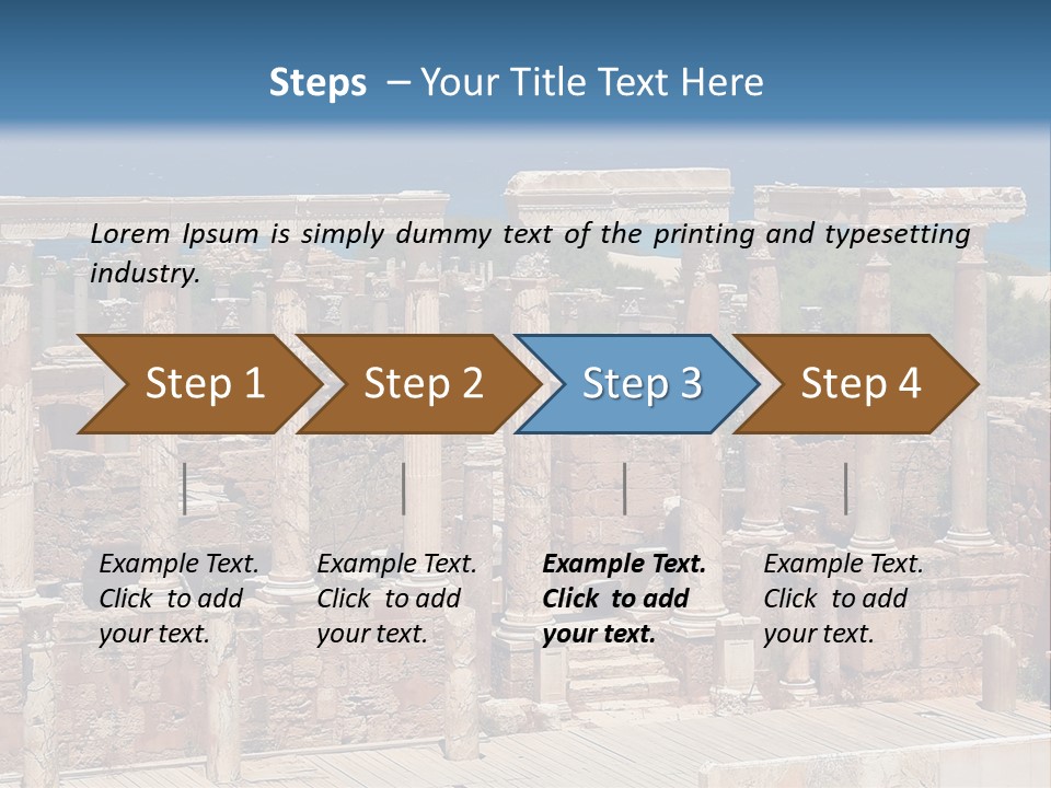 A Large Group Of Ruins In Front Of A Body Of Water PowerPoint Template