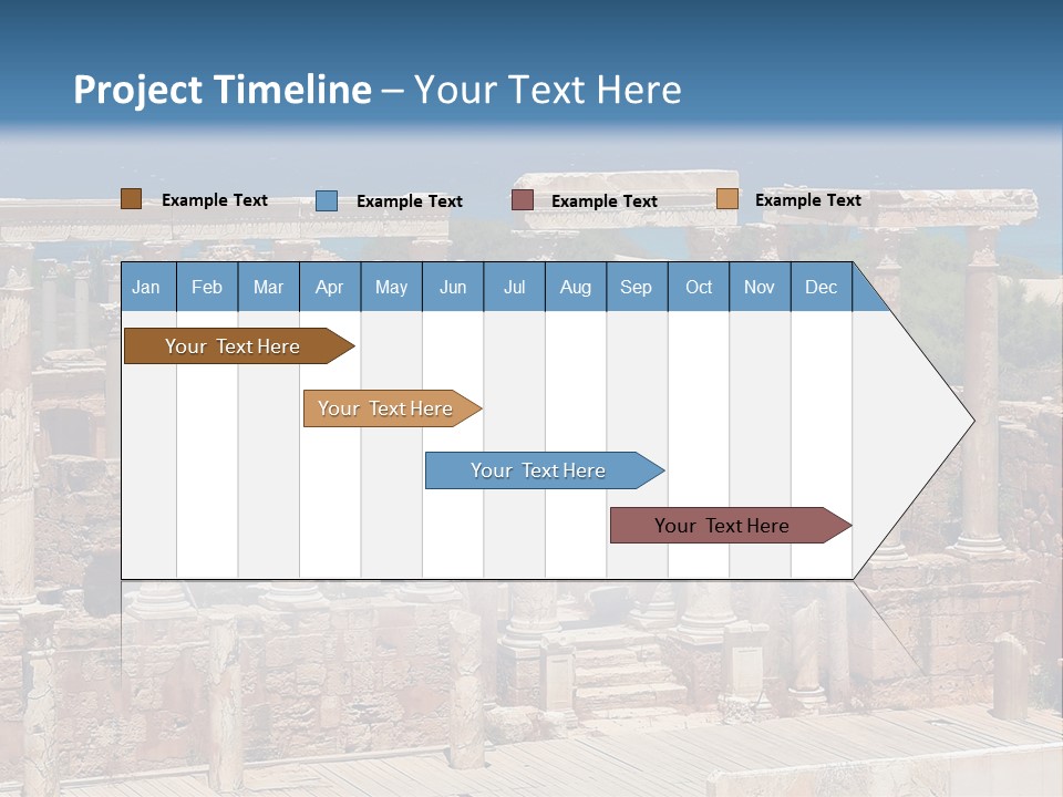 A Large Group Of Ruins In Front Of A Body Of Water PowerPoint Template