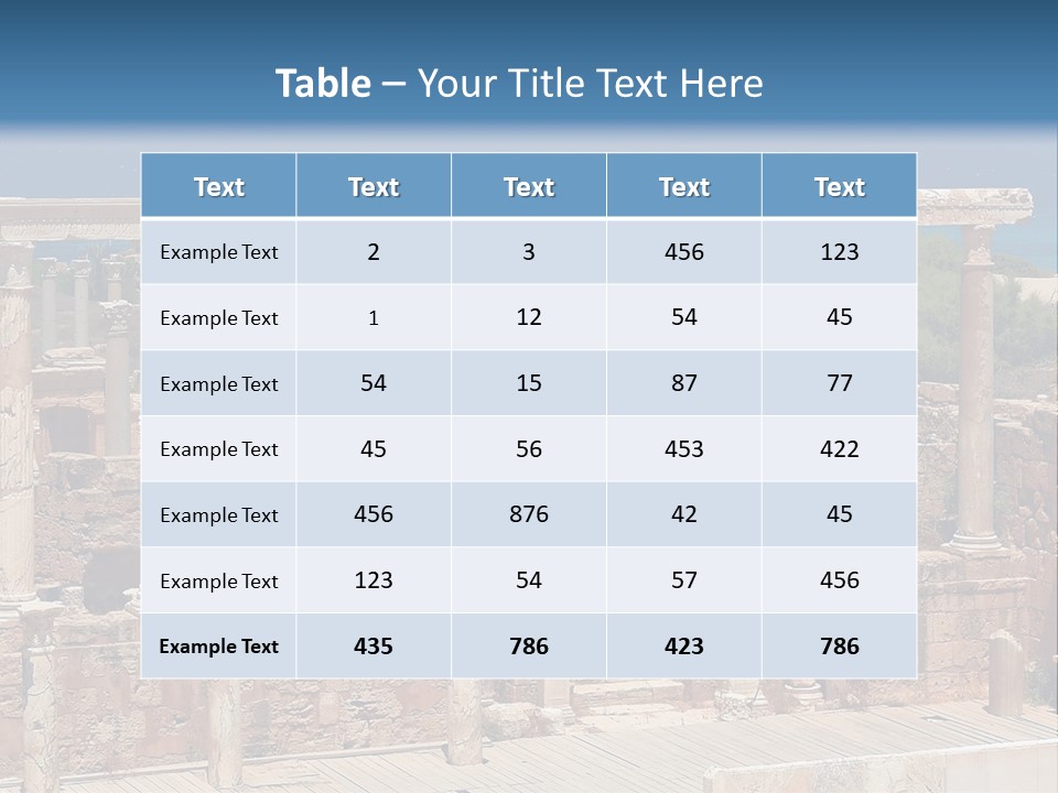 A Large Group Of Ruins In Front Of A Body Of Water PowerPoint Template