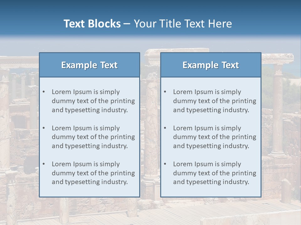 A Large Group Of Ruins In Front Of A Body Of Water PowerPoint Template
