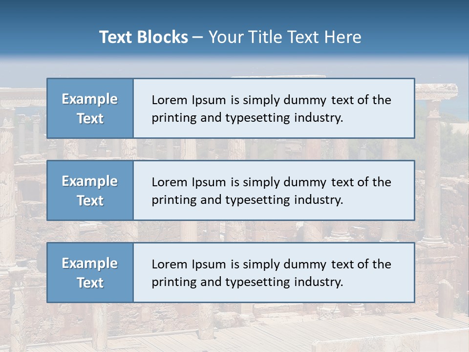 A Large Group Of Ruins In Front Of A Body Of Water PowerPoint Template
