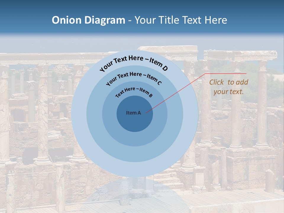 A Large Group Of Ruins In Front Of A Body Of Water PowerPoint Template