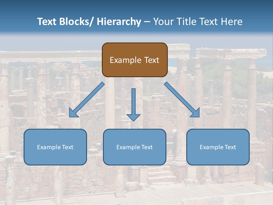 A Large Group Of Ruins In Front Of A Body Of Water PowerPoint Template