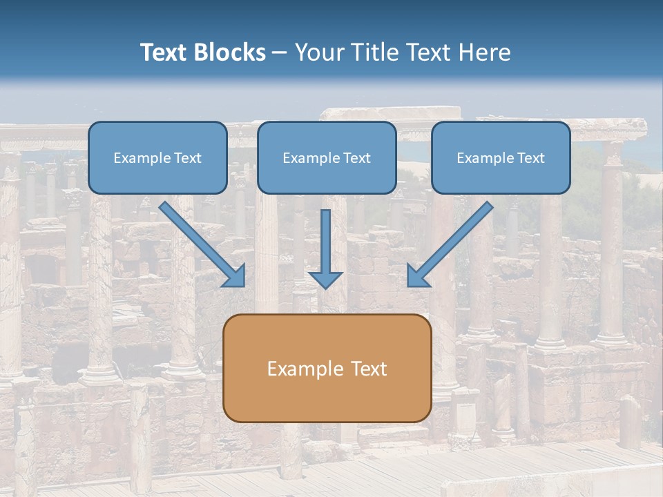A Large Group Of Ruins In Front Of A Body Of Water PowerPoint Template