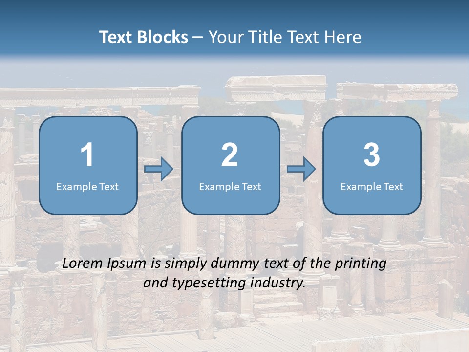 A Large Group Of Ruins In Front Of A Body Of Water PowerPoint Template
