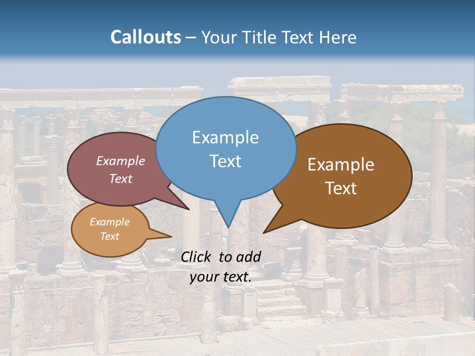 A Large Group Of Ruins In Front Of A Body Of Water PowerPoint Template