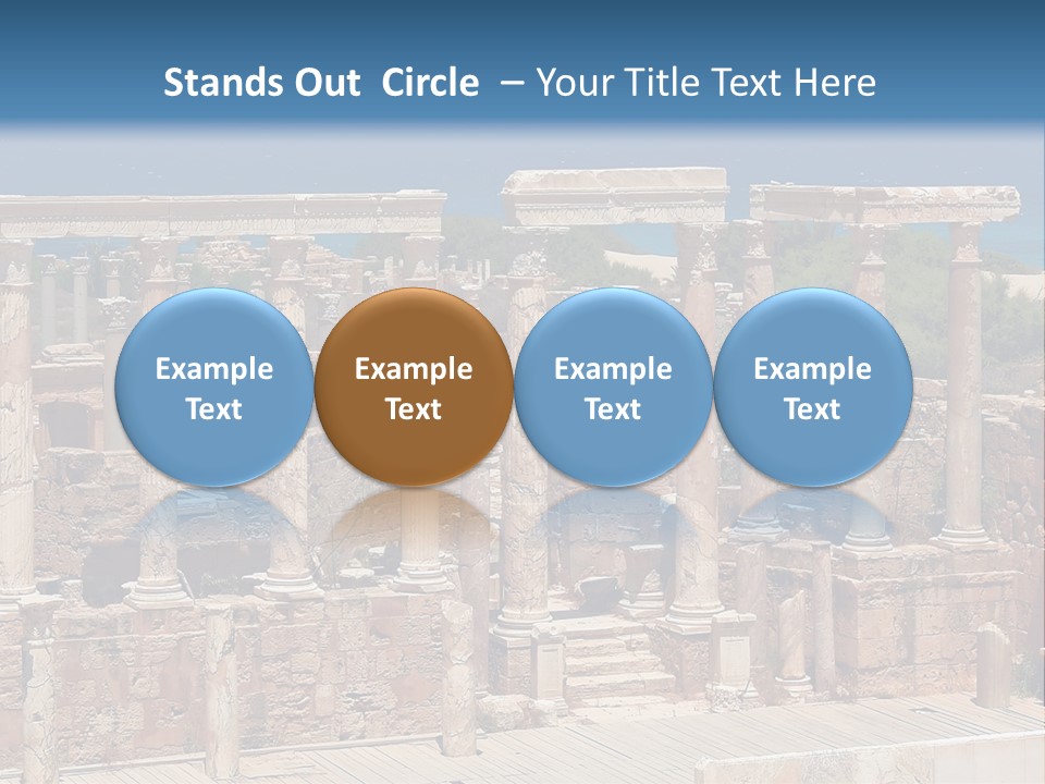 A Large Group Of Ruins In Front Of A Body Of Water PowerPoint Template
