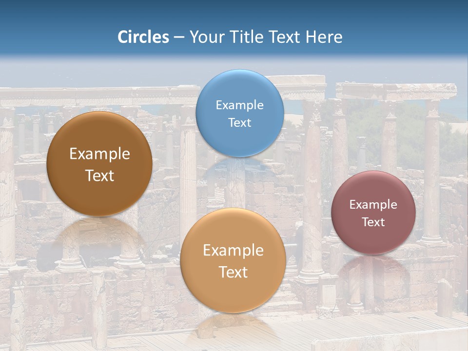 A Large Group Of Ruins In Front Of A Body Of Water PowerPoint Template